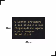 Tapete Capacho Salmo 60x40 Senhor Protegerá Biblia Religioso Cor Preto