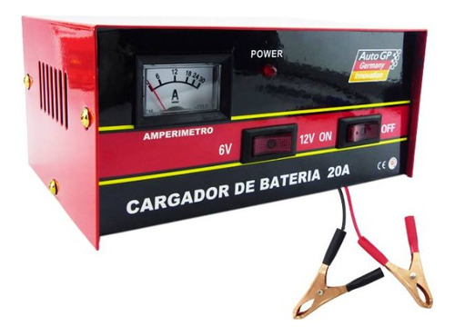 Cargador Bateria Amperimetro Auto Moto Cuatri 6v 12v 20 Ah