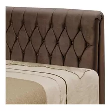  Cabeceira De Cama Box Dobuê Istambul Queen 165cm X 126cm Veloplus Chocolate