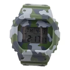 Relógio Masculino Verde Militar Camuflado Digital C/ Caixa