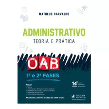 Administrativo: Teoria E Prática, De Carvalho, Matheus. Editora Armador, Capa Mole, Edição 14 Em Português, 2018