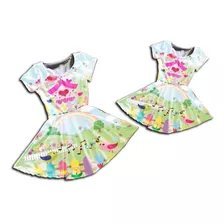 Kit De Vestido Tal Mãe Tal Filha Jardim Encantado Mod Boneca