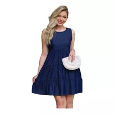 Vestido Soltinho Jeans Saia Rodada Promoção Lançamento