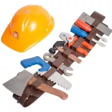 Set Casco Herramientas De Constructor O Bombero Para Niños