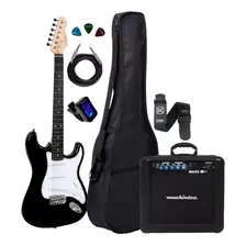 Guitarra Giannini G-100 Bk/wh Strato Capa Cubo +acessorios