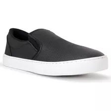 Tenis Masculino Preto Slip-on Costura Iate Mocassim Barato 