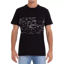 Camiseta Quiksilver Microdose Camo Preta