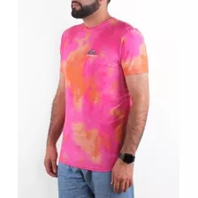 Remera Lycra Quiksilver Tie Dye Pink Surf Wake Windsurf