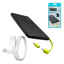 Kit Power Bank 10000mah Turbo Cabo Universal + Cabo iPhone 