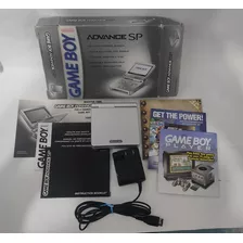 Nintendo Game Boy Advance Sp Na Caixa Completo Silver Gba Sp