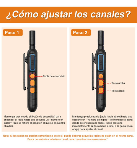 Walkie-talkie De Largo Alcance Con Ptt Doble, 2 Piezas Foto 9