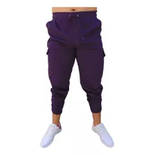 Pantalon Jogger Tipo Cargo Para Hombre Tela Stretch Gym 