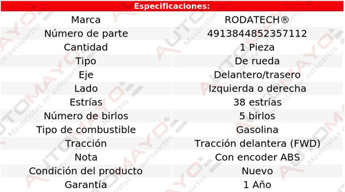 1-maza Rueda Del/tra Izq/der Touareg 10 Cil 5.0l Fwd 05-09 Foto 5