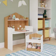 Mesa Infantil Casinha Com Banquinho Permobili Baby Branco