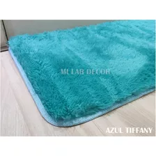 Tapete Para Porta 0,60x0,40 Entrada Sala Quarto Rapido Cor Azul Tiffany Desenho Do Tecido Peludo