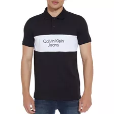 Polo Calvin Klein Colorblock Negro Hombre J30j322449-beh