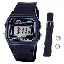 Relógio Digital Aqua Prova Dágua Com Pulseira E Pilha