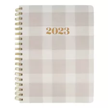 Agenda 2023 Grande Grey Plaid Jul 2022-dic 2023