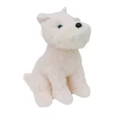 Cachorro Branco Schnauzer Sentado 28cm