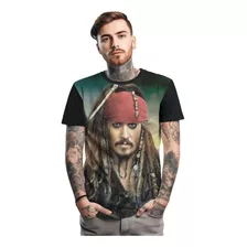 Camiseta Capitão Jack Sparrow Piratas Do Caribe