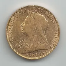 Moeda Ouro Libra 1900 Rainha Vitória Old 22k 7,9g