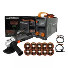 Soldadora Inverter 200 Amp+amoladora 41/2+discos - Gladiator Frecuencia 50-60hz Color Gris Oscuro