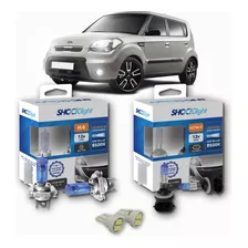 Kit Lâmpadas Super Brancas 8500k Kia Soul 2009/14 H4 H27+t10