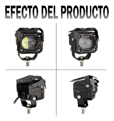 2 Faros Auxiliares Focos Niebla Ultra Brillo Luces 4x4 Moto Foto 6