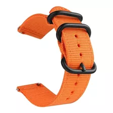 Pulseira Nylon Militar Laranja Para Garmin Instinct Solar