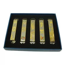A Set Of 5 Pewter Clean And Smooth Cut And Gold Plated ...