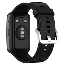 Malla De Silicona Para Reloj Huawei Watch Fit (negra)