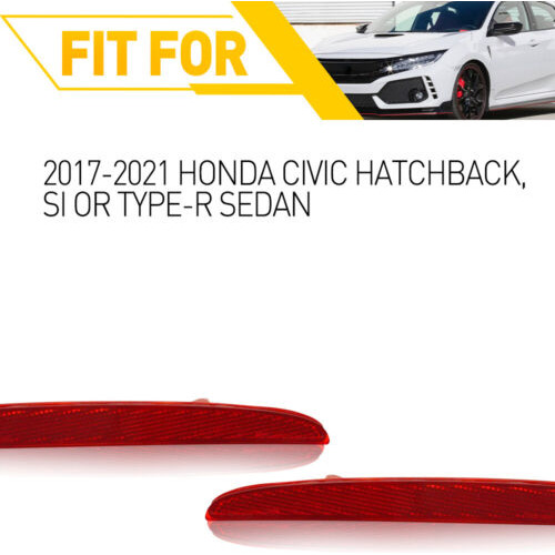 2 Rear Bumper Reflector Case For 2017-2021 Honda Civic H Aab Foto 2