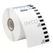 Rollo De Etiquetas Brother Dk2205 Ql700 Ql800 62mm 30 Mts Color Blanco