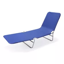 Reposera Plegable Silla Playera Reforzada Jardin Y Exterior Color Azul