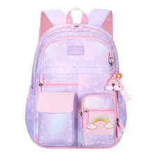 Mochila Escolar Grande Rosa Unicornio Para Niñas, Estudiante