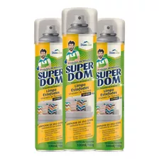 Kit 3 Limpa Estofados Banco Carpetes Spray Super Dom 300ml