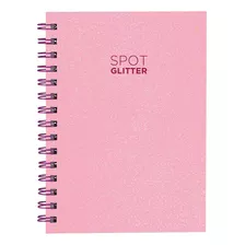 Caderno Capa Dura Spot Glitter Cores 14x20cm 100 Fls Cor Rosa E Pink