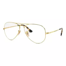 Lentes Montura Ray Ban Aviador Rb6489 Dorado 58mm