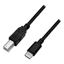 Cable De Impresora Usb A Usb-c 1.8 Mts 480mbps Philco 42196 Color Negro