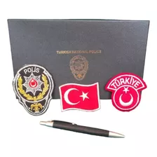 Kit 3 Emblemas Escudo Patch Tecido Polícia Da Turquia Polis