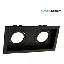 Spot Embutir Recuado P/ 2 Lâmpada Ar70 Gu10 Save Energy Cor Preto 110v/220v