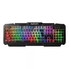 Teclado Gamer Exbom Bk-g200 Qwerty Pt-br Preto Com Luz Rgb