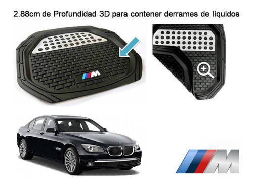 Tapetes 4pz Charola 3d Logo M-series Bmw Serie 7 2010 A 2015 Foto 4