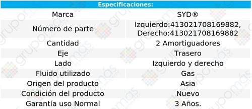 2 Amortiguadores Gas Tra Volkswagen Bora 06-10 Syd Foto 2