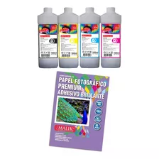 Papel Adhesivo 135gm 50 Hojas+ 4 Litros Para Epson L395