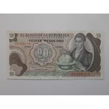 Billete 20 Pesos Oro 12 De Octubre 1966