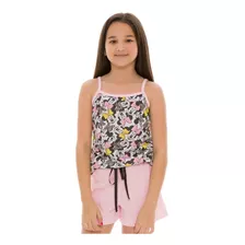 Pijama Curto Infantil,juvenil Meninas Babydoll Minnie Verão 