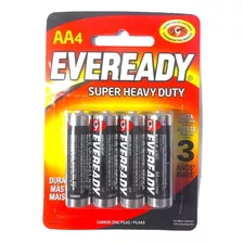 4 Unidades Pila Eveready Aa Carbon Zinc Blister X4