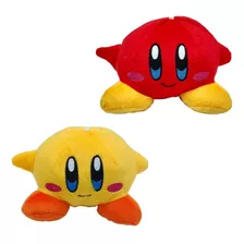 2 Kirby Nintendo Game Pelúcias Amarelo E Rosa 