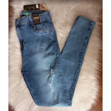 Calça Jeans Feminina Destroid Skinny Peg & Vest